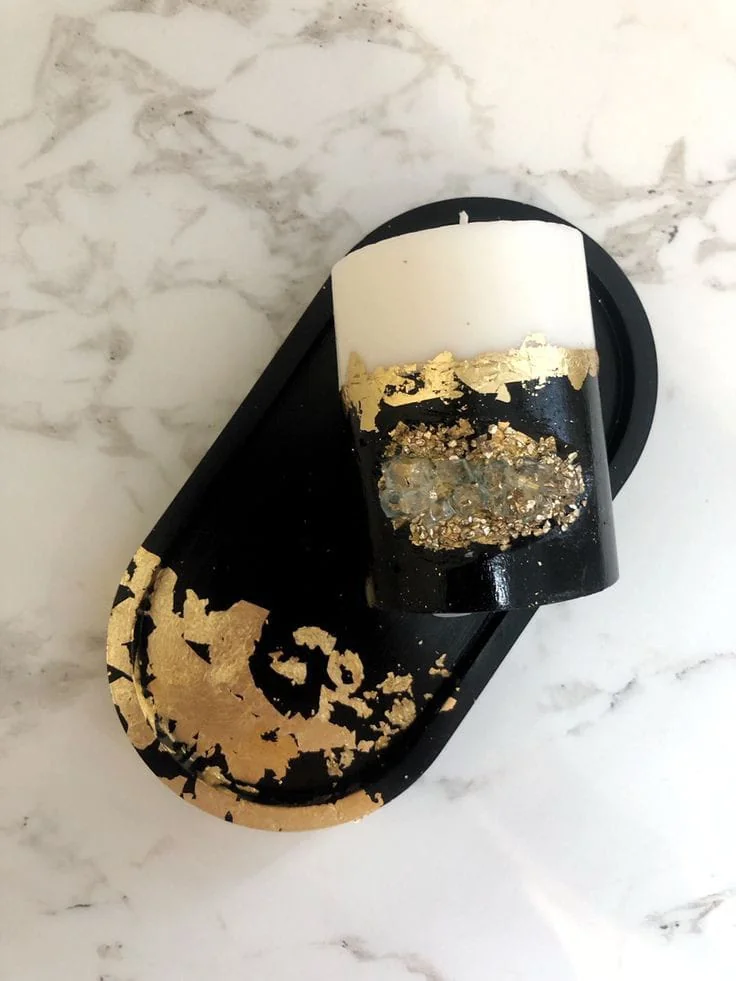 شمعه مع كوستر ريزن — الشموع المعطرة — Resin Aswan