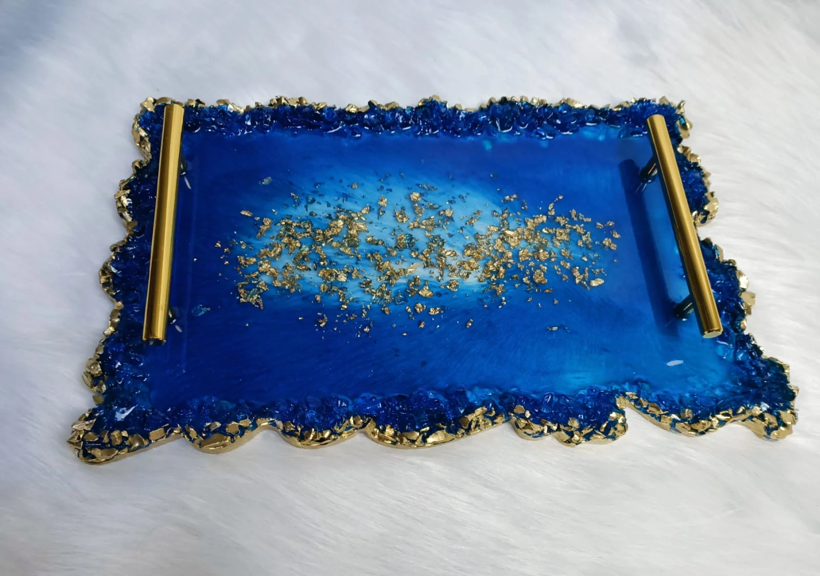 صينيه ريزن بالاحجار — ديكورات منزلية يدوية — Resin Aswan