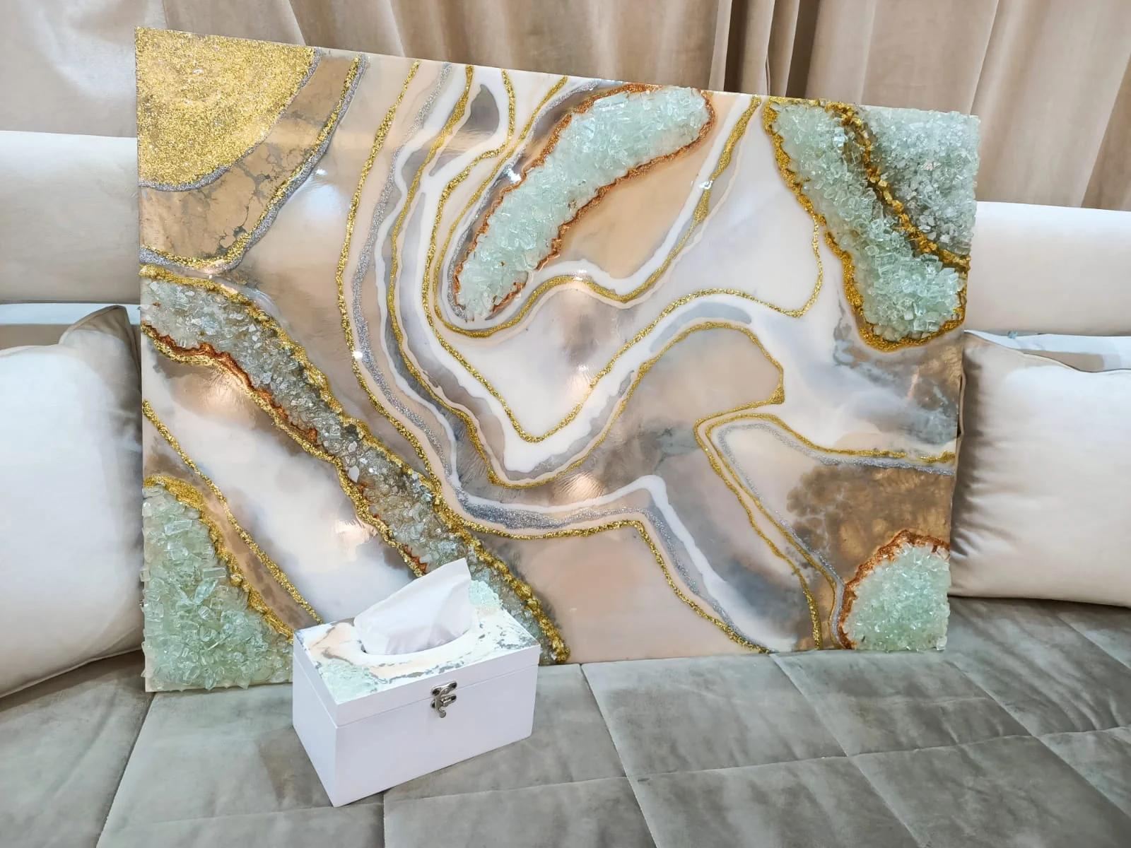 تابلوة ريزن شكل جيدو — ديكورات حائط يدوية — Resin Aswan