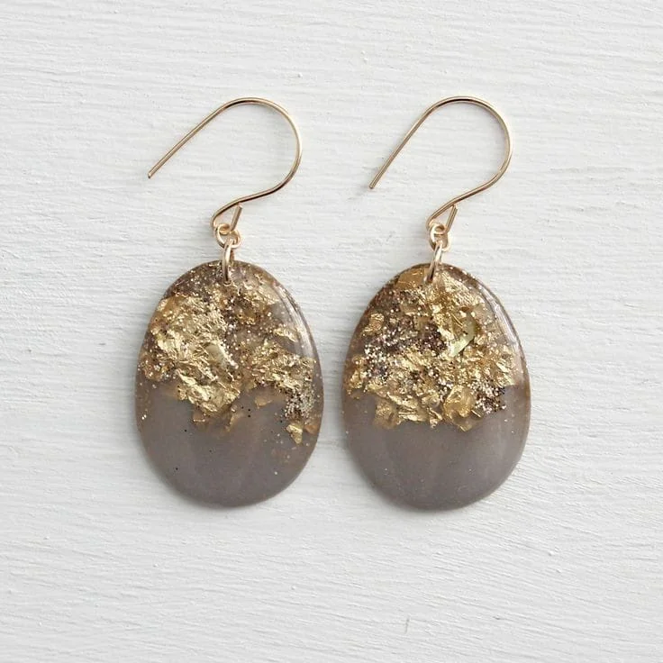 حلق ريزن دمعه — اكسسوارات يدوية — Resin Aswan