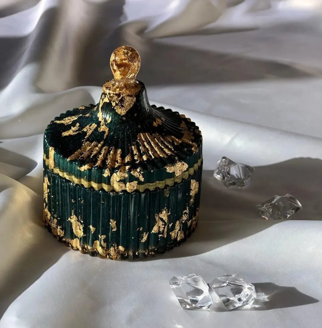 البنبونيرة أو السكريه أو علبه الاكسسوارات — ديكورات منزلية يدوية — Resin Aswan