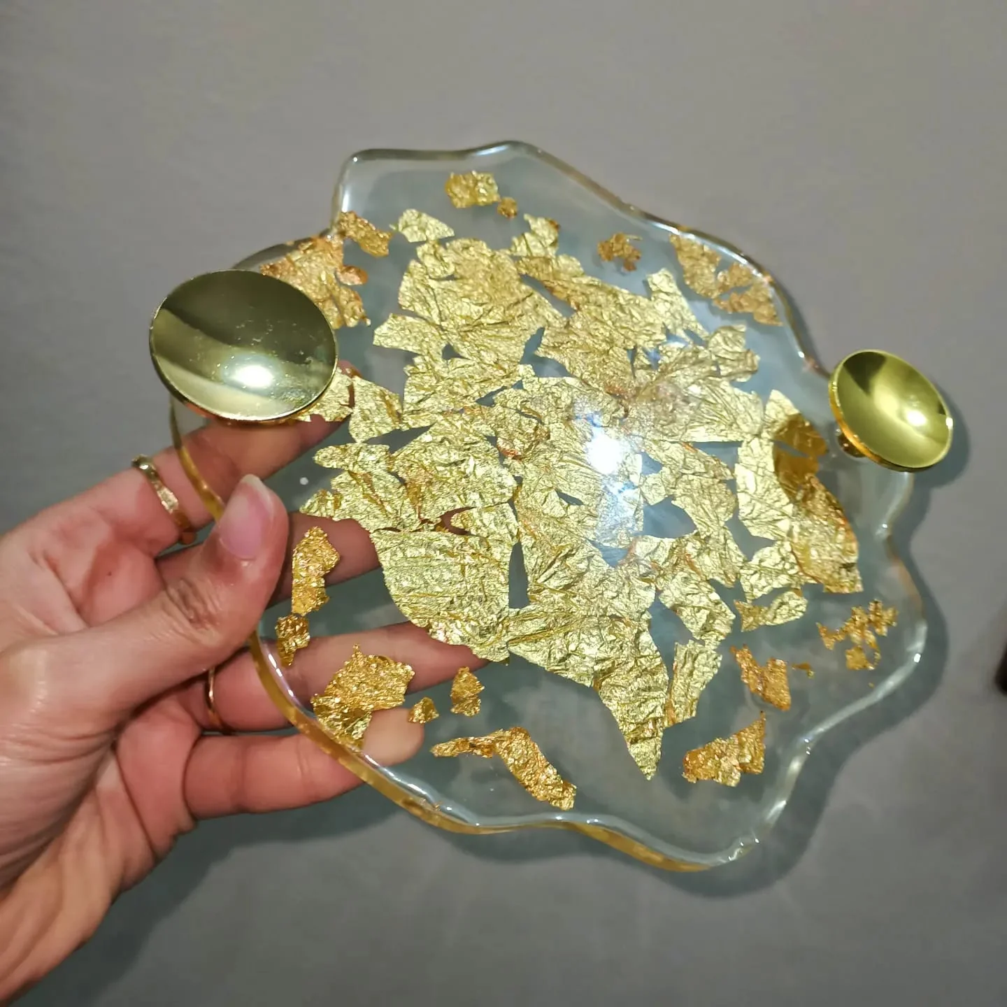 صينيه ريزن صغيرة — ديكورات منزلية يدوية — Resin Aswan