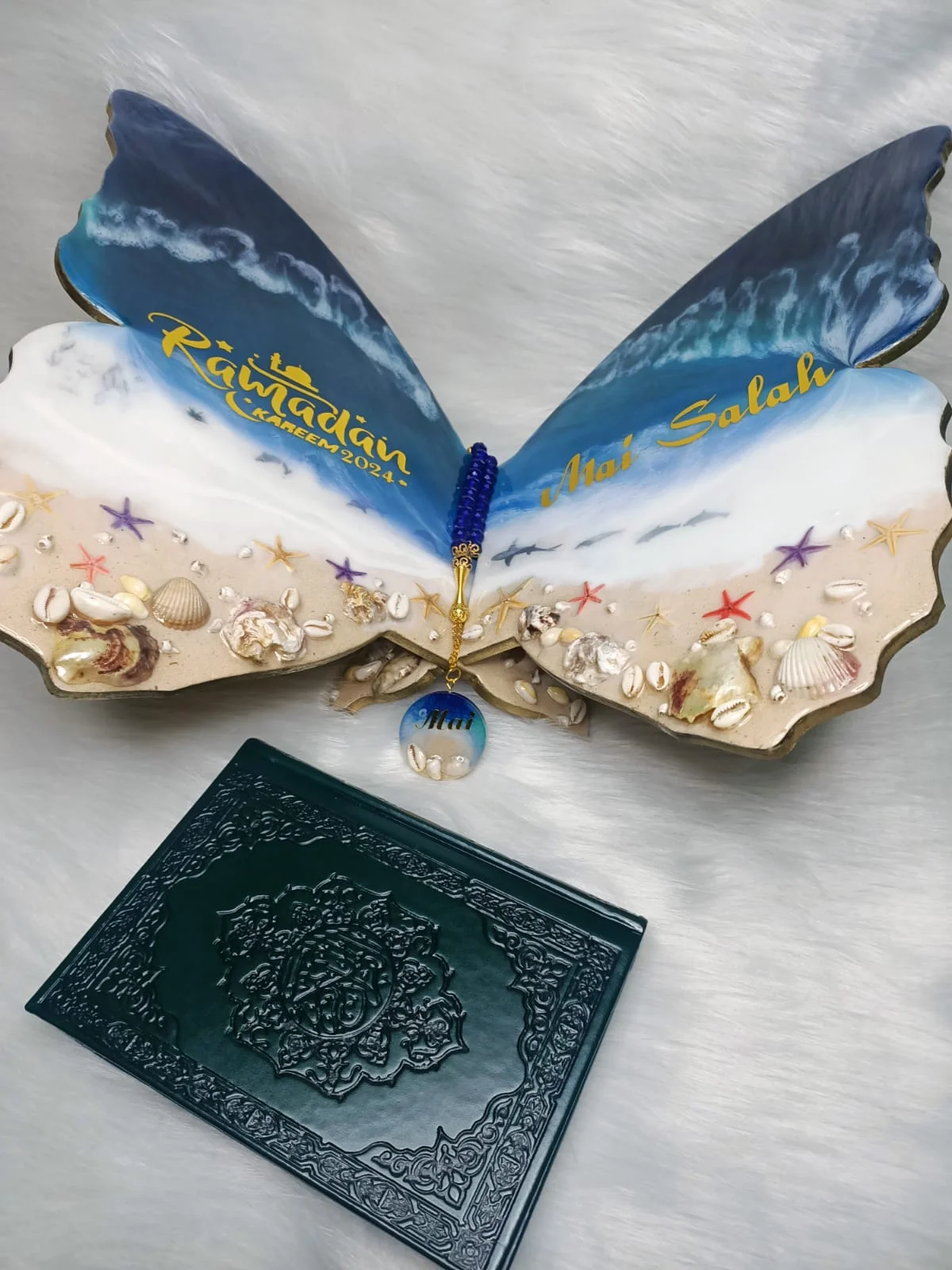 حامل فراشه دايزين بحر — ديكورات منزلية يدوية — Resin Aswan