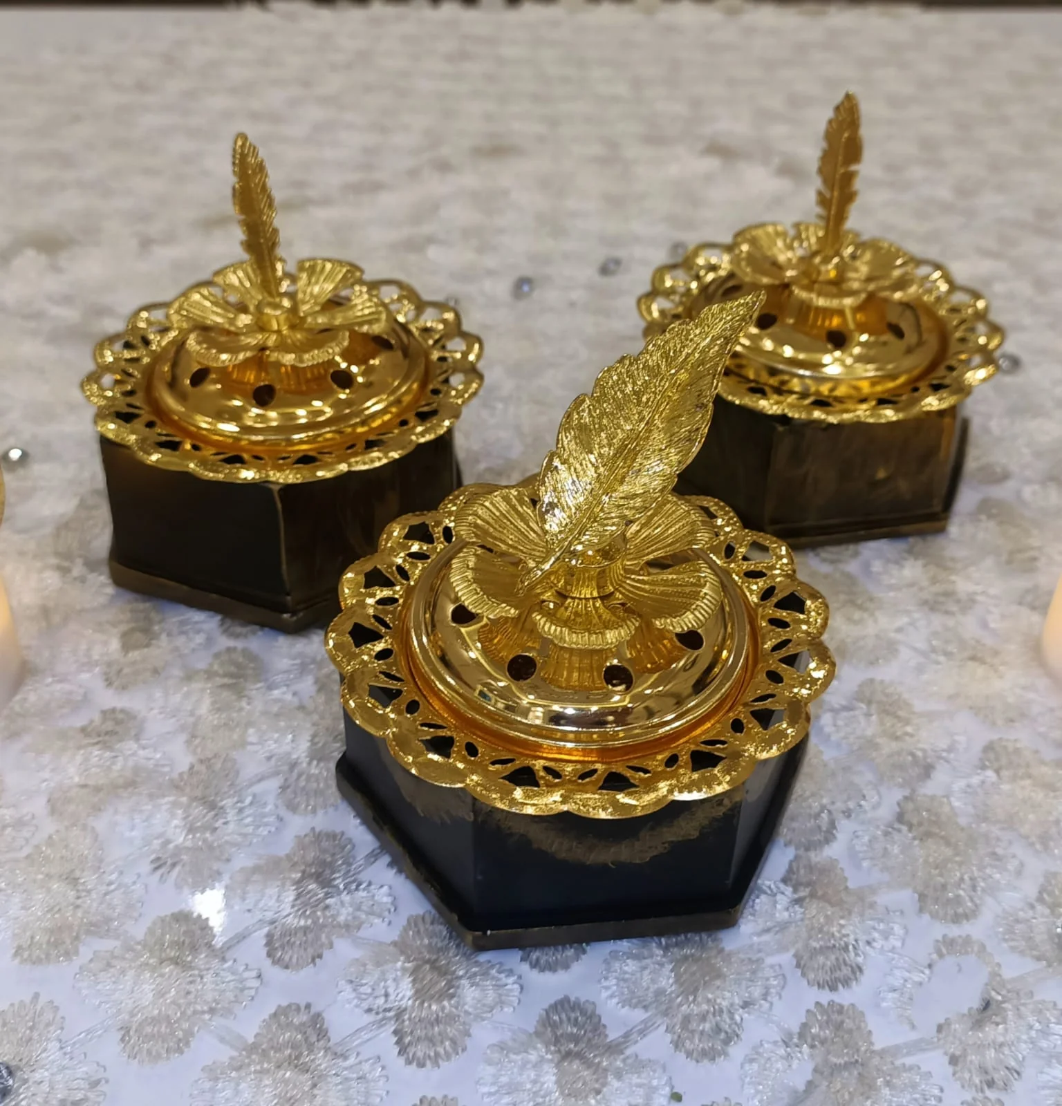 مبخرة كونكريت شكل سداسي قصير — اكسسوارات يدوية — Resin Aswan