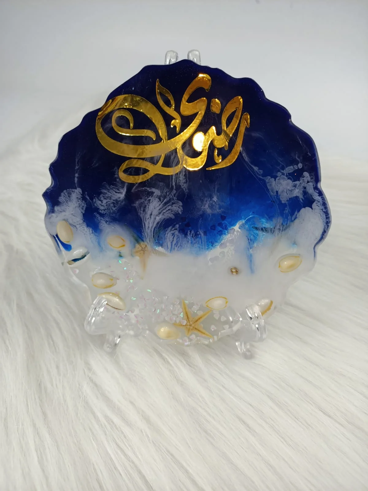 كوستر شكل بحر بالاسم — ديكورات منزلية يدوية — Resin Aswan