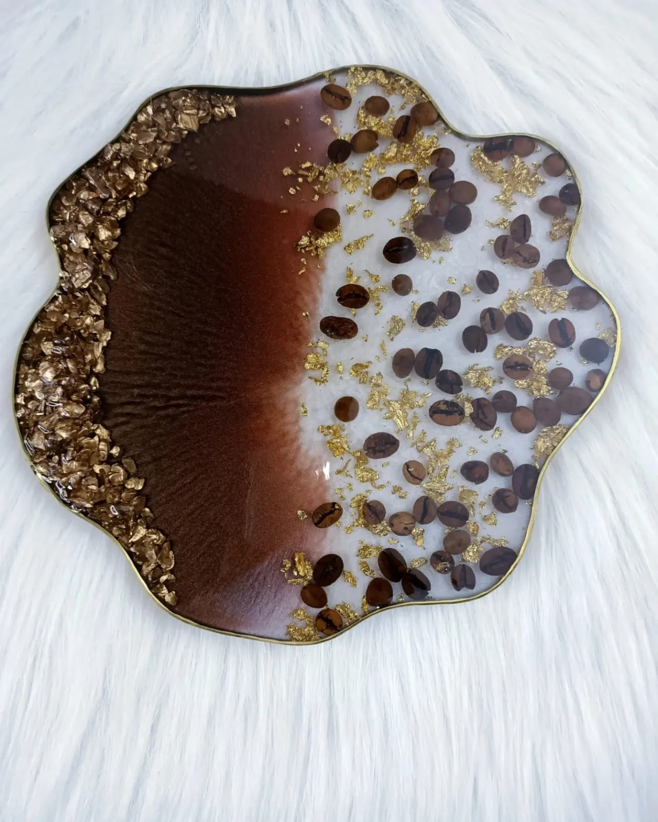 كوستر بالقهوة — ديكورات منزلية يدوية — Resin Aswan